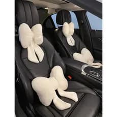 Inverno novo estilo carro encosto de cabeça pescoço travesseiro carro Bowknot inverno carro pelúcia pescoço travesseiro