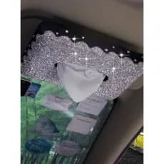 Deusa novo estilo diamante-cravejado viseira de sol caixa de tecido do carro personalizado ornamento de cristal cravejad