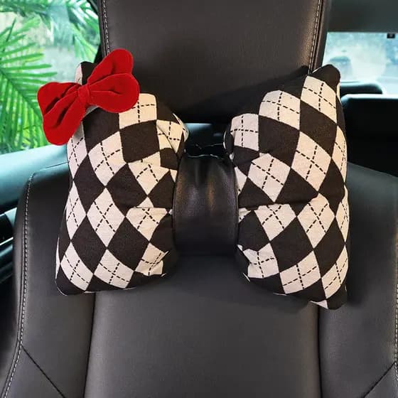 Encosto de cabeça do carro Bowknot assento de encosto de cabeça do carro respirável pescoço travesseiro Premium feminino