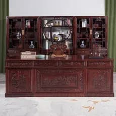 Mesa de madeira maciça conjunto estudo chinês combinação antigo integrado chefe mesa Elm caligrafia presidencial pintura