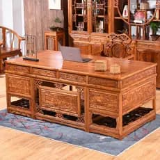Mesa de madeira maciça novo estilo chinês Elm estudo móveis combinação chefe mesa mogno grande mesa de trabalho computad
