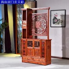 Mingqing móveis antigos, duas portas, quatro gavetas, esculpidas, personagem de bênção, armário de entrada, sapato, Bar,