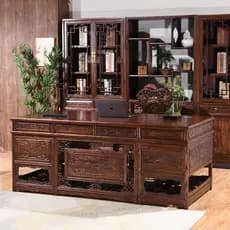 Mesa de madeira maciça conjunto de móveis de estudo combinação Elm grande bancada chefe mesa mogno caligrafia mesa do co