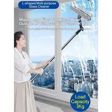 Rodo Limpa Vidros Extensível 360° Para Limpeza De Janelas Altas