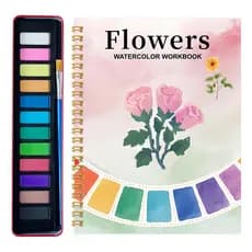 Livro de Colorir Aquarela Para Iniciantes - Caderno de Exercícios de Pintura