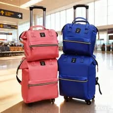 Novo estilo saco de carrinho criança-mãe saco de lona de grande capacidade estudante mochila saco de viagem saco de emba