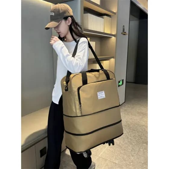 Bolsa de viagem Universal para carrinho de roda, bolsa de bagagem feminina de grande capacidade com rodas, à prova d'águ