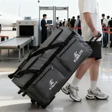 Bolsa de remessa de ar, grande capacidade, carrinho, bagagem, bolsa de viagem com rodas, colcha móvel de estudante