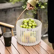 Cesta de compras de luxo leve estilo ins cesta de acampamento ao ar livre piquenique cesta de frutas prato de frutas sal