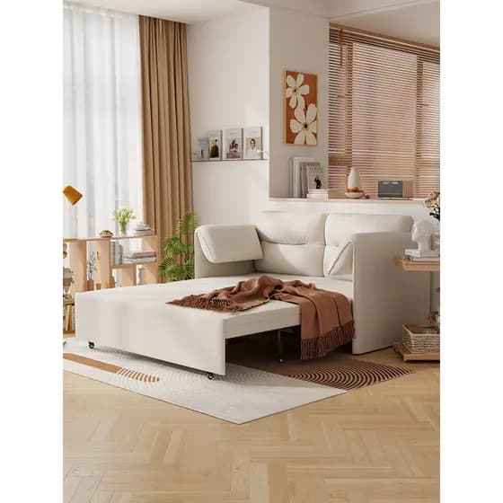 2024 novo estilo creme estilo sofá duplo dobrável sofá cama dupla utilização multifuncional retrátil elefante sala de es