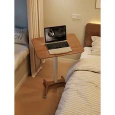 Mesa de cabeceira de madeira maciça Mesa móvel para computador Mesa de elevação para quarto Mesa dobrável para Notebook