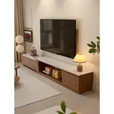 Shangxinge Armário de TV retrátil doméstico simples, sala de estar, apartamento pequeno, mesa de centro de madeira maciç