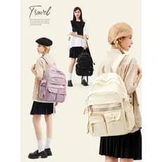 Mochila japonesa All-Match, mochila de grande capacidade, simples, feminina, estudantes universitários, ensino médio