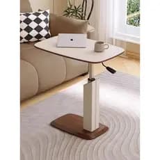 Mesa lateral de elevação de alta qualidade sela couro removível rotativa sofá mesa lateral mesa de cabeceira pequena sal
