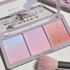 HOLD LIVE Secretland Garden Tricolor Blush Sombra Gradiente Blush Roxo Blush Azul Chá Marrom Natural Nude Maquiagem Inic