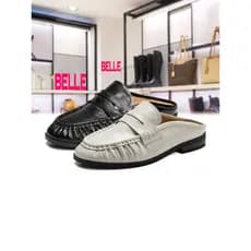 BELLE BELLE Muller Chinelos Baotou 2026 Outono Contador Novo Estilo Enguia Padrão Mocassins Sapatos Femininos B3168CH6