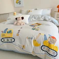 Classe A Mãe Bebê Grau 100 Algodão Puro Conjunto de Quatro Peças de Algodão Dos Desenhos Animados Lençol Infantil Capa d
