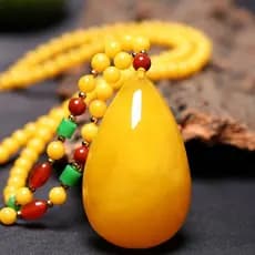 Pingente de cera de abelha âmbar mar báltico segunda geração óleo de frango amarelo masculino feminino estilo sangue âmb