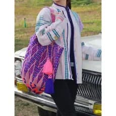 [Dong Dong Ready Stock] Bolsa Wayu tradicional Bolsa de praia Bolsa pura tecida à mão importada da América do Sul Bolsa