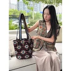Dong Dong & SUSU · Alça de ombro longa com anel Bolsa Wauu Bolsa Wauu Bolsa tecida sul-americana feita à mão