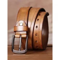 Cinto de couro genuíno masculino feito à mão Casual Retro primeira camada cinto de couro juventude puro jovem na moda ci