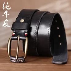 Primeira camada de couro puro cinto masculino Casual artesanal cinto masculino couro genuíno pino fivela genuíno Retro m