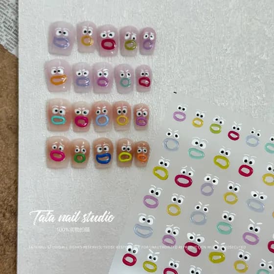 Tomani Jelly Manicure Adesivo TA251 TATA Cooperação Estilo Manicure Adesivo Japonês Boca Monstro