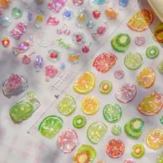Tomon geléia manicure adesivos de venda quente japonês papelaria telefone móvel manicure adesivos de unhas frutas sucule