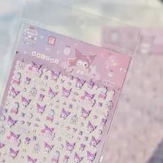 Adesivos de Manicure em relevo Sanrio & tomani Quarto requintado Kuromi Elements Adesivos fofos Gooka RN025