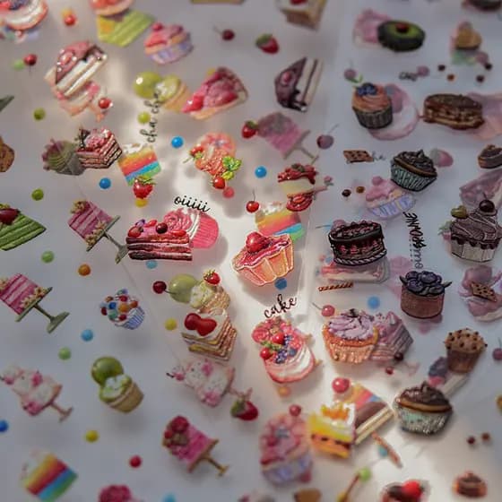 Tomani marca tata cooperação estilo geléia Manicure adesivos japonês Retro adesivos de unhas bolo de Chocolate TA307