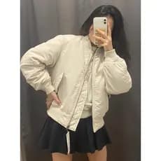 Youpin 2025 roupas femininas estilo militar berinjela piloto uniforme de beisebol jaqueta gola acolchoada topo453617