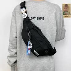 Bolsa mensageiro masculina à prova d'água, bolsa de peito, mochila de cintura, bolsa de ombro esportiva, celular, menino