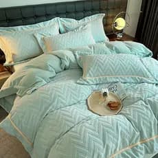 Cama leite velo conjunto de quatro peças inverno Coral velo flanela colcha capa colcha folha inverno 2023 novo estilo ve