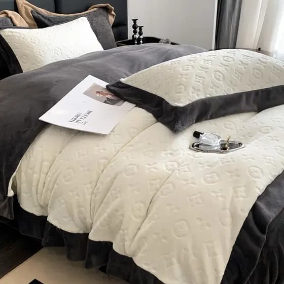 Cama leite velo conjunto de quatro peças inverno Coral velo flanela colcha capa colcha folha inverno 2023 novo estilo ve