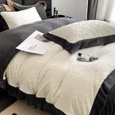 Cama leite velo conjunto de quatro peças inverno Coral velo flanela colcha capa colcha folha inverno 2023 novo estilo ve