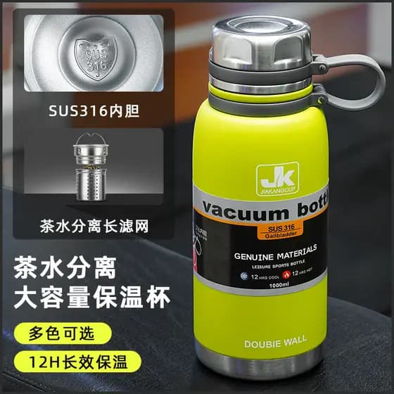 316 copo térmico de aço inoxidável grande capacidade xícara de chá masculino todo em aço esportes garrafa de água copo d