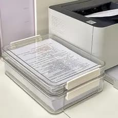 Caixa de armazenamento de arquivo de escritório transparente acrílico teste caixa de arquivo de papel prateleira caixa d