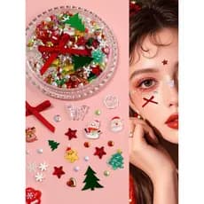 Natal rosto adesivos criativo DIY concerto maquiagem simulação floco de neve ornamentos de natal decoração do rosto