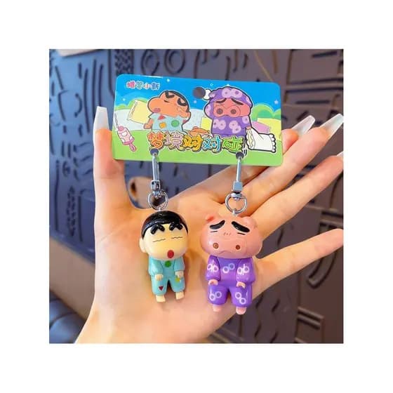 Genuíno Crayon Shin-Chan par magnético toque chaveiro adesivos casal mochila pingente criativo bonito chaveiro ornamento