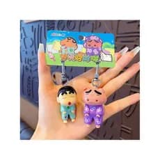 Genuíno Crayon Shin-Chan par magnético toque chaveiro adesivos casal mochila pingente criativo bonito chaveiro ornamento