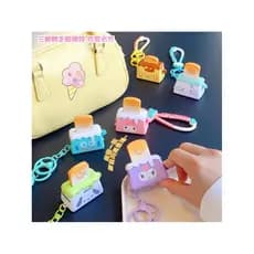 Genuíno criativo bonito Sanrio torradeira série chaveiro pingente dos desenhos animados Kuromi mochila pequeno pingente