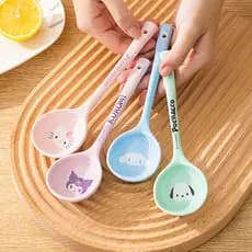 Sanrio colher de cerâmica melodia colher comer colher grande colher dos desenhos animados colher doméstica novo produto