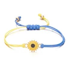 Vendas diretas novo estilo ucrânia azul amarelo pulseira All-Match mão-tecido girassol pulseira casal jóias