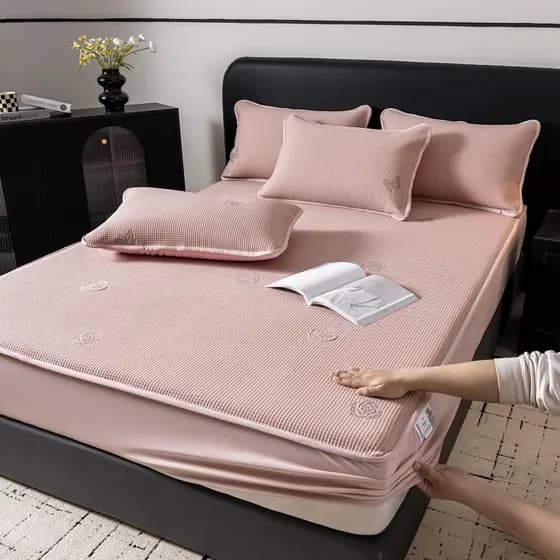 High-End sensação de gelo seda legal esteira folha de cama conjunto de três peças verão doméstico lavável à máquina lavá