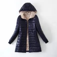 【Mantenha-se Quente】 Abrigo De Invierno Extra Cálido / Chaqueta Acolchada / Capucha / Largo Medio / Piel De Cordero