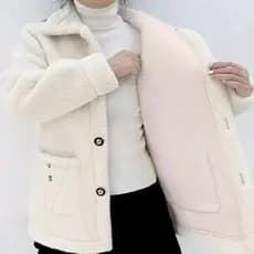 【Conforto de Inverno】Casaco de Pele Sintética Feminino/Forro de Lã/Modelo Médio para Dias Frios