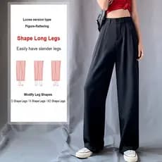 [Elegância Casual] [Design Atemporal] Calça Feminina Casual/Larga/Cintura Alta/Para Todas as Ocasiões