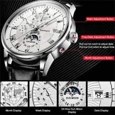 [Relógio de Quartzo Suíço] Belt watches Business quartz watches Relógio Masculino/Esporte/Negócios/Moda Masculina