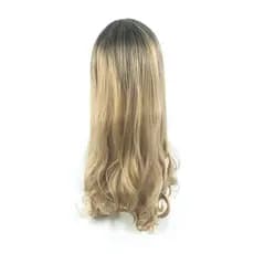 [Confortável e Moderna] Peruca Feminina Cabelo Ondulado Longo Preto Cinza/Peruca Sintética