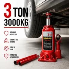 Macaco Hidráulico Vertical 3 Ton para Carro Moto Van Troca de Pneu